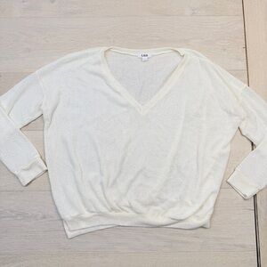 LNA Women's V-Neck Cream Sweater